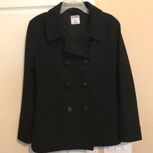 Old Navy Black Pea Coat, Large